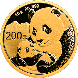 2019版熊猫金银纪念币15克圆形金质纪念币背面图案