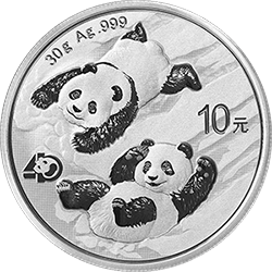 2022版熊猫贵金属纪念币30克圆形银质纪念币背面图案