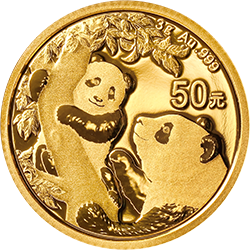 2021版熊猫金银纪念币3克圆形金质纪念币背面图案