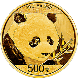 2018版熊猫金银纪念币30克圆形金质纪念币背面图案