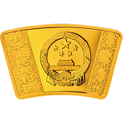 2016中国丙申（猴）年金银纪念币10.368克（1/3盎司）扇形金质纪念币正面图案
