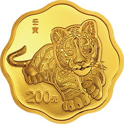 2022中国壬寅（虎）年金银纪念币15克梅花形金质纪念币背面图案